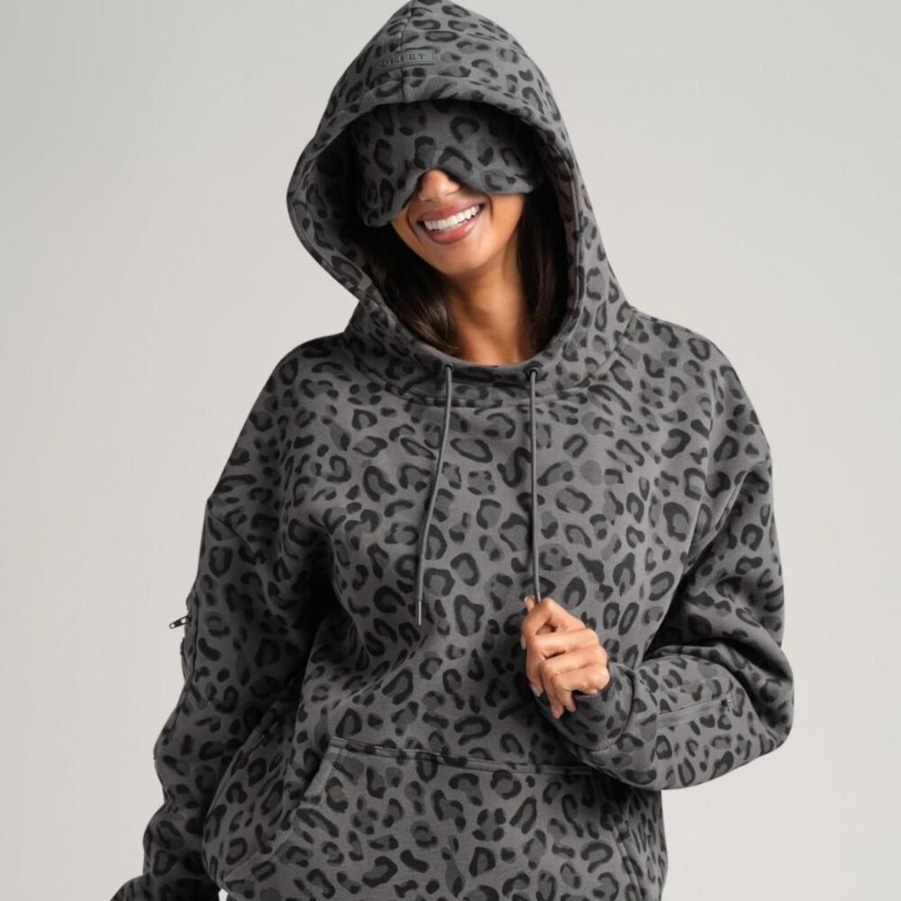 Comfrt Women's Grey and Black Hoodie